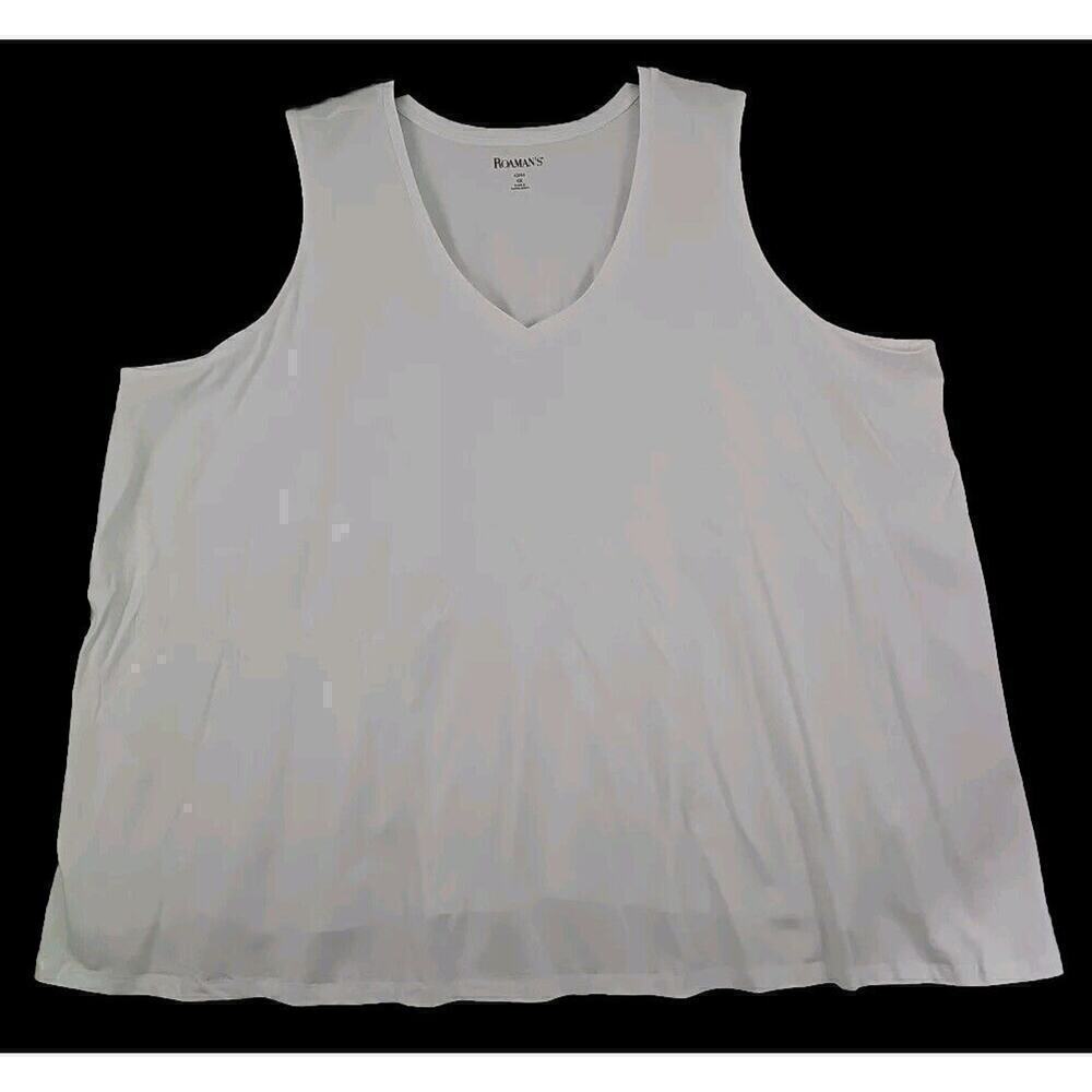 Roaman's ~Woman Plus Size 6X 42/44~ White 100% Cotton Smooth Stretch Tank Top.